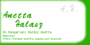 anetta halasz business card
