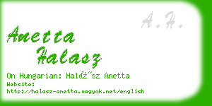 anetta halasz business card